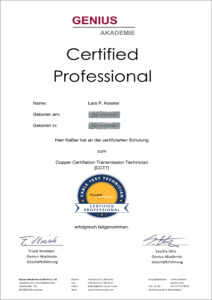 Certificate Professional Copper Certification Transmission Technician